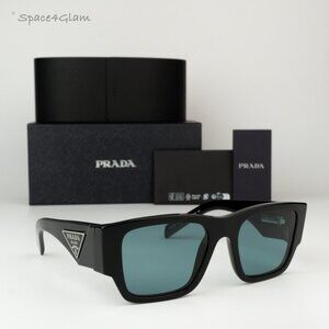 BRAND NEW Prada PR10ZS 16K40K Black Petrol Green Square Unisex Sunglasses